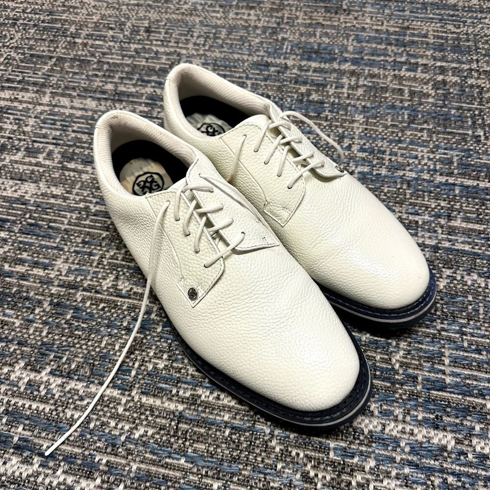G4/ Gfore Mens Size 13 Gallivanter White/Snow Pebble Leather Spiked Golf Shoes